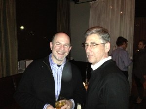 Steve and a representative from the Boston Aquarium